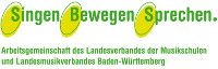 Logo der Arbeitsgemeinschaft Singen Bewegen Sprechen des Landesverbandes der Musikschulen und Landesmusikverbandes Baden-Württember